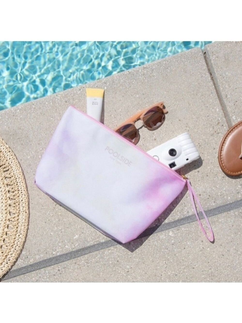 Poolside Clutch Pink White #PUR3
